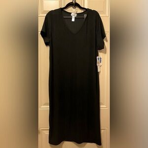 Just Be Black V Neck Ribbed Knit Midi Dress Size 2X